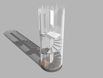 modern revolving staircase 3d model