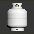 White Metal Gas Cylinder With Smooth Surface And Top Opening Design