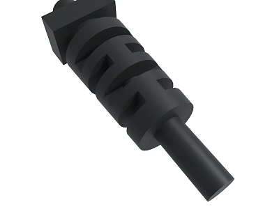 Detailed Black Mechanical Spiral Component With Cylindrical Shape And Industrial Design 3d model