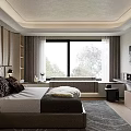Modern Bedroom Interior Design With Large Bed Nightstands Cabinets Soft Rug And Wall Paneling