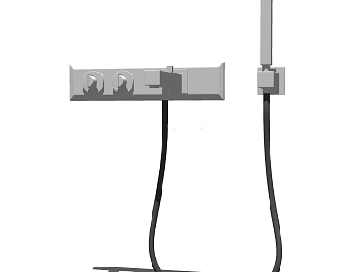 Modern Shower System With Control Knobs And Handheld Hose Design 3d model