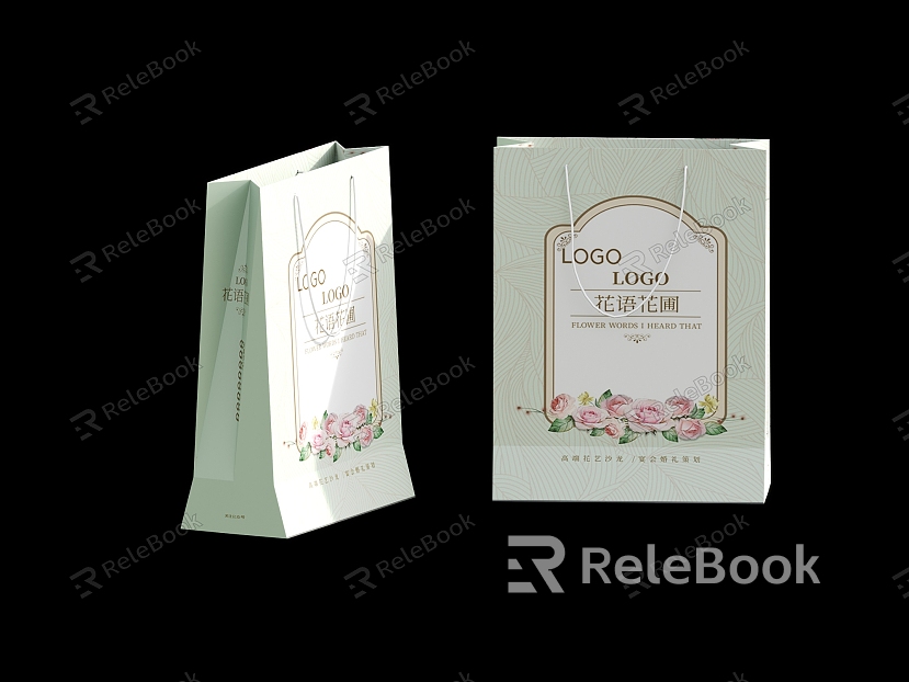 gift box packing bag handbag flower model