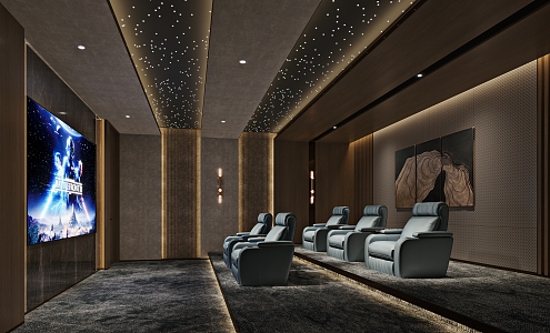 modern video room 3d model