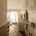 Cozy Kids Room Interior With Slide Bookshelves Storage Units And Cloud Bird Wall Decals