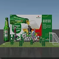 Heineken Themed Photo Spot With Football Goal Green Booth And Beer Crates On Grass