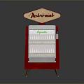 Vintage Red Automat Vending Machine With Cigarettes Display And Classic Sign