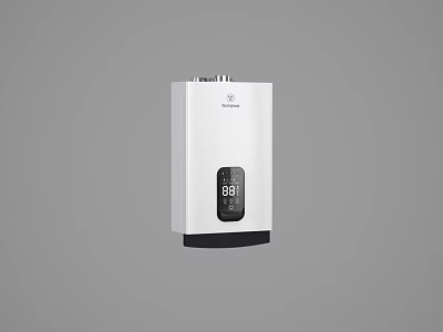 Modern Home Electric Water Heater With Digital Display And White Exterior Design 3d model