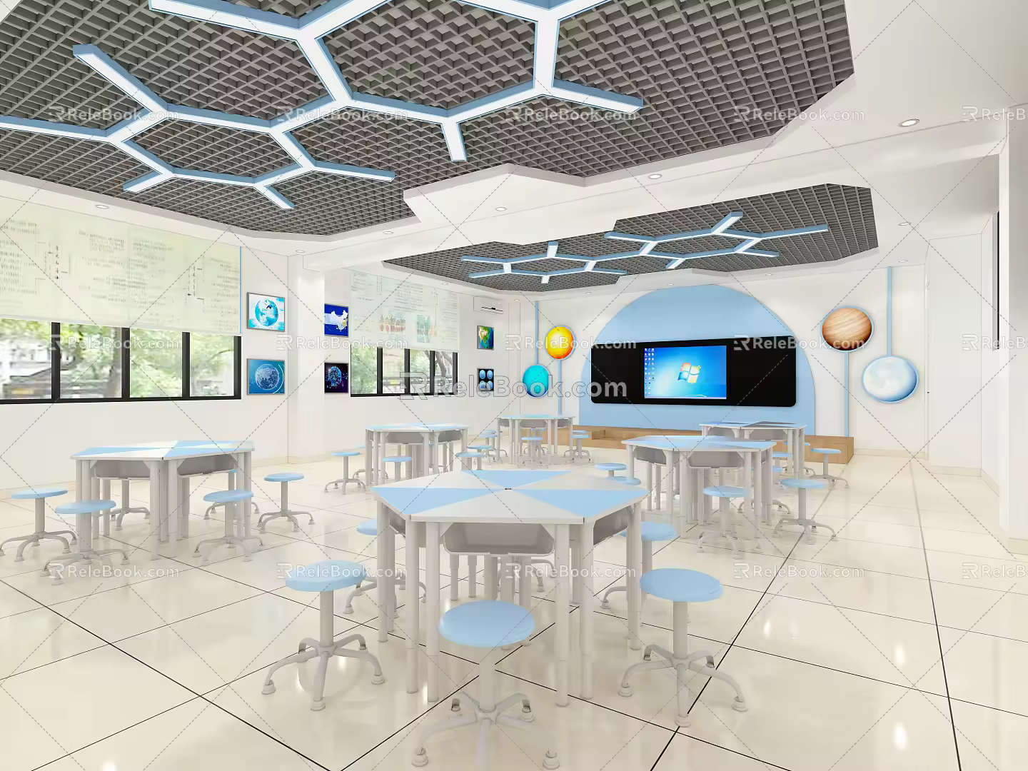 Science Classroom Modern Classroom 3d model
