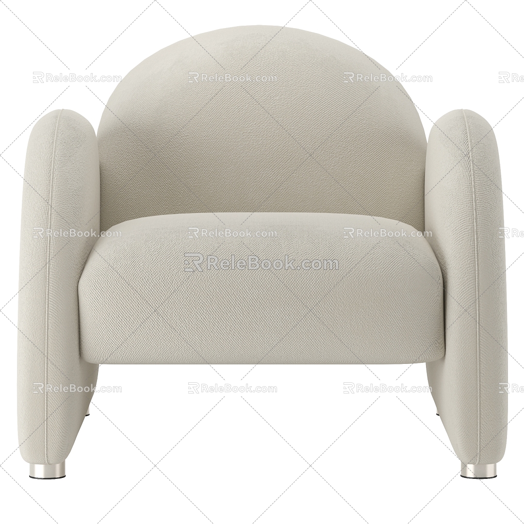 Modern creamy-white Single Leisure Chair Single Sofa 3d model