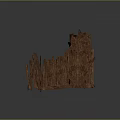 Old Dilapidated Wooden House With Broken Roof Walls And Scattered Planks