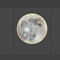 Modern Dark Wall Backdrop With Realistic Glowing Moon Design And Textured Panels