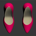 Fashionable Pink High Heels With Stiletto Heel Pointed Toe And Shiny Surface