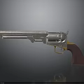 Vintage Revolver Featuring Metal Barrel Wooden Grip And Shiny Finish