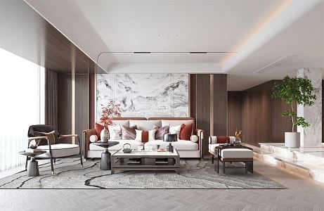 New Chinese Living Room 3d model