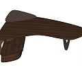 Modern Wooden Office Desk With Unique Curved Design And Attached Tray Surface