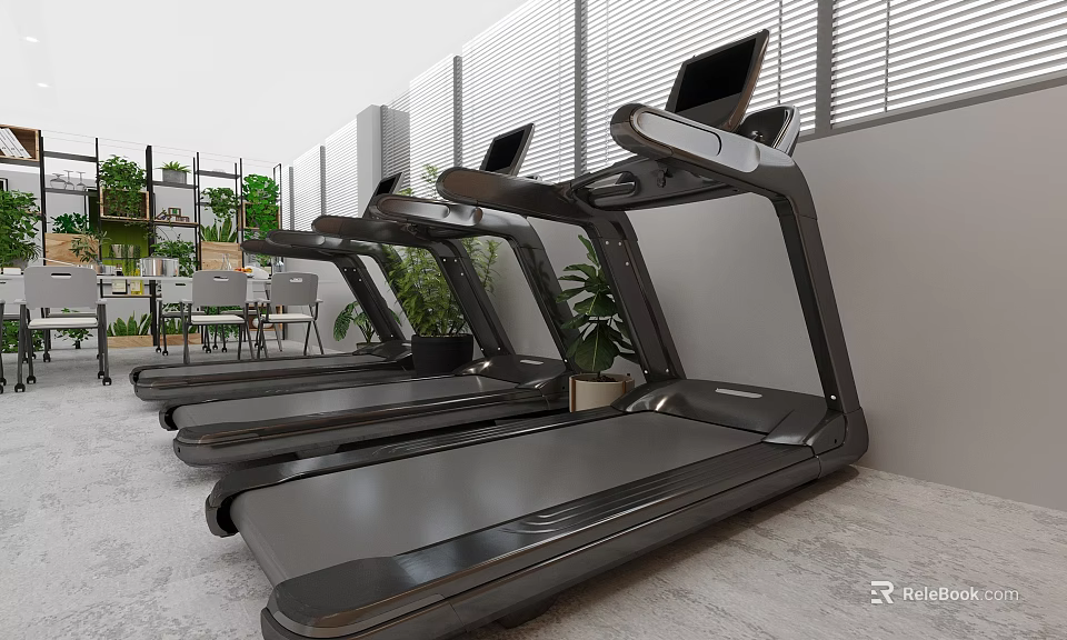 Modern Treadmill Specialty Store Offers Durable High Performance Commercial And Home Gym Running Machines 3d model 