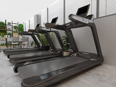 Modern Treadmill Specialty Store Offers Durable High Performance Commercial And Home Gym Running Machines 3d model