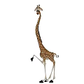 Art Installation of Lifelike Giraffe Sculpture With Long Neck And Spotted Pattern