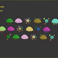 Set Of Weather Icons With Clouds Sun And Snowflakes For Design And Decoration