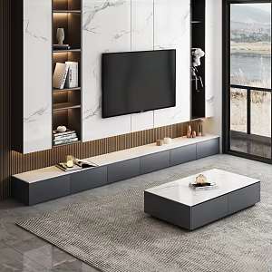 Modern TV background wall TV wall background 3d model