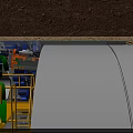 Industrial Tunnel Boring Machine With Cylindrical Structure And Internal Yellow Machinery For Underground Construction