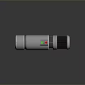 Silver Cylindrical Mechanical Device With Green Red Indicators And Heat Dissipation Design 3d model