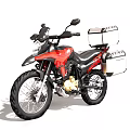 Red and Black Adventure Motorcycle With Side Cases and Storage Compartments