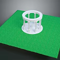 Round White Building Structure With Columns On Green Grass Base