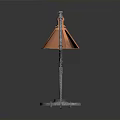 Industrial Copper Table Lamp Featuring Adjustable Metal Arm And Round Base