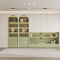 Cream Style Decorative Cabinet Bookcase 3d model