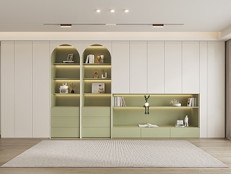 Cream Style Decorative Cabinet Bookcase 3d model