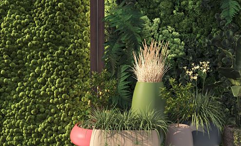 Modern Plant Wall 3d model