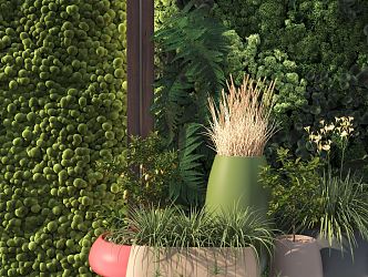 Modern Plant Wall 3d model