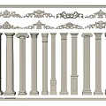 European Roman Column Roman Column Carved Column Gypsum Carved Gypsum Line 3d model