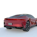 Red Futuristic Sports Car With Sleek Aerodynamic Body And Modern Headlight Design