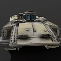 Military Armored Vehicle With Tracked Chassis Gray Exterior And Number 11