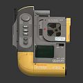 Vintage Headphone Speaker Cassette Player with Gray Yellow Design and Display Screen