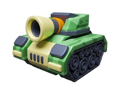 Cartoon Style Tank Cartoon Military Equipment Weapon Theme 3d model