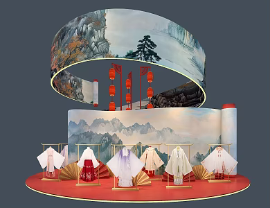 Hanfu Booth Clothing Booth 3d model