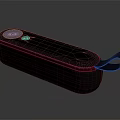 Portable Black Bluetooth Speaker With Red LED Light And Carry Strap 3d model