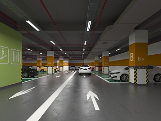 Modern Parking Underground Garage 3d model