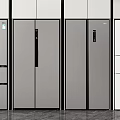 Different Modern Refrigerators Freezers With Sleek Gray And White Exteriors