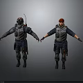 Tactical Police Characters In Uniforms With Gear Antenna And Red Cap