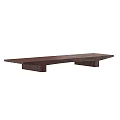 Wooden Bench Design Featuring Simple Structure Shown From Various Angles 3d model