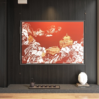 New Chinese Decorative Painting 3d model