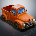 Electric Toy Orange Vintage Pickup Truck Classic Retro Kids Play Vehicle Design