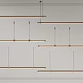 Modern Linear Pendant Lights with Sleek Designs for Contemporary Interior Spaces 3d model
