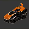 Formula Student Orange And Black Streamlined Race Car With Single Seat Cockpit