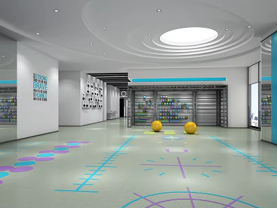 modern yoga room gym gymnastics yoga training room 3d model