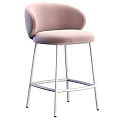 Modern Upholstered Bar Stool With Metal Frame And Multiple Color Options 3d model